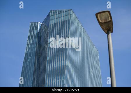 European Central Bank ECB, Main Building, Headquarters, Sonnemannstrasse, Ostend, Frankfurt am Main, Hesse, Germany, Europäische Zentralbank EZB, Haup Stock Photo