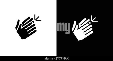Clapping hand icon Flat thin line vector illustration art outline set Stock Vector