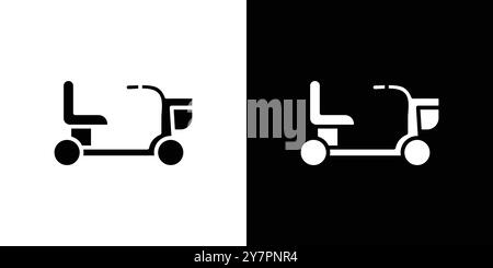 Electric wheelchair scooter icon Flat thin line vector illustration art outline set Stock Vector