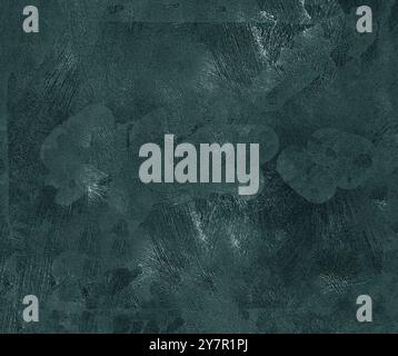 The grunge-style background image is dark gray in color with spots, scratches and roughness, as well as with space for text Stock Photo