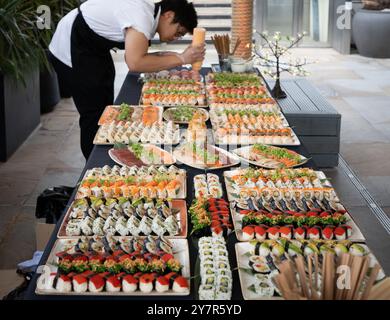 Finger food being prepared for a party. Photo date: Thursday, June 6, 2024. Photo: Richard Gray/Alamy Stock Photo