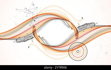 Abstract colored background with many intersecting lines. Hand drawn vector illustration. Stock Vector