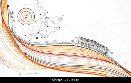Abstract colored background with many intersecting lines. Hand drawn vector illustration. Stock Vector