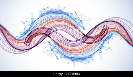 Abstract colored background with many intersecting lines. Hand drawn vector illustration. Stock Vector