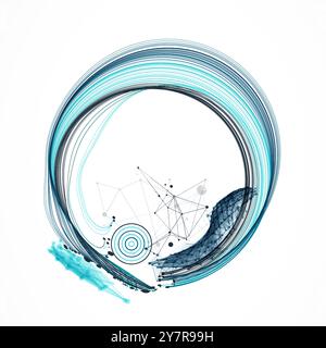 Abstract colored background with many intersecting lines. Hand drawn vector illustration. Stock Vector