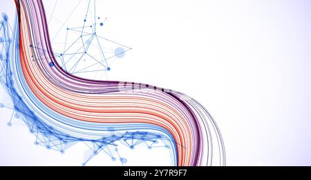 Abstract colored background with many intersecting lines. Hand drawn vector illustration. Stock Vector