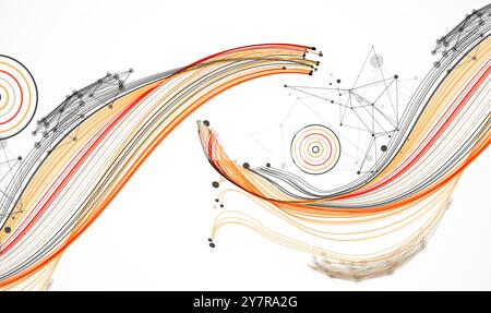Abstract colored background with many intersecting lines. Hand drawn vector illustration. Stock Vector