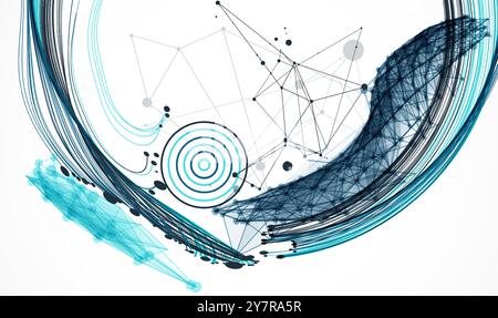 Abstract colored background with many intersecting lines. Hand drawn vector illustration. Stock Vector