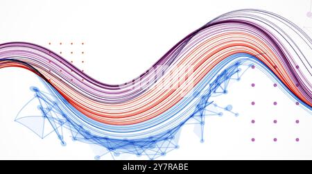 Abstract colored background with many intersecting lines. Hand drawn vector illustration. Stock Vector