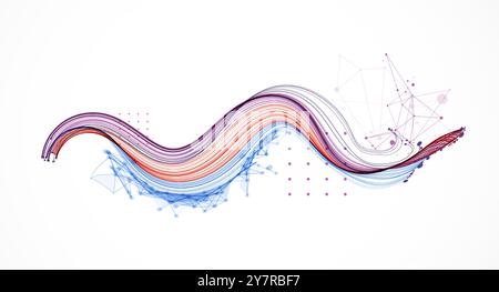 Abstract colored background with many intersecting lines. Hand drawn vector illustration. Stock Vector