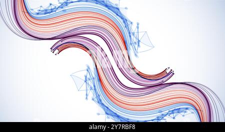 Abstract colored background with many intersecting lines. Hand drawn vector illustration. Stock Vector