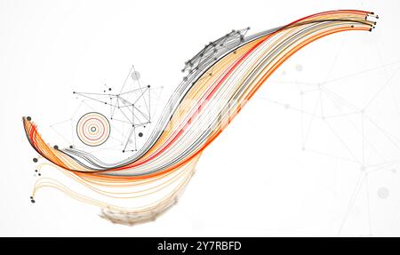 Abstract colored background with many intersecting lines. Hand drawn vector illustration. Stock Vector