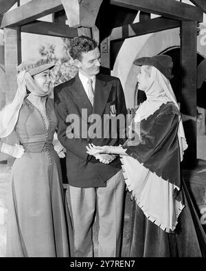 Field Marshal's nephew signs for film debut. January 3, 1954. Gary Montgomery, nephew of British Field Marshal Viscount Bernard Montgomery, was signed by Universal-International to make his film debut in 'The Black Shield of Falworth,' starring Tony Curtis, Janet Leigh, and David Farrar. 22-year-old Gary Montgomery spent several years with the Westgate Theatre Stock Company in England and also with a repertory group known as the Studied Arts Council of Great Britain. For the past several months, he has been appearing in little theatre and television plays in Canada. INP photo shows: Gary Montg Stock Photo