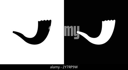 Shofar icon vector line logo mark or symbol set collection outline style Stock Vector