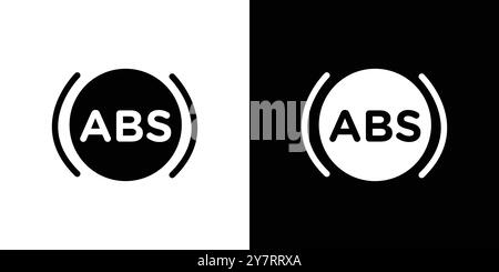 Automotive ABS icon vector line logo mark or symbol set collection outline style Stock Vector
