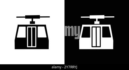 aerial tramway icon vector line logo mark or symbol set collection outline style Stock Vector