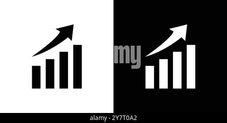 growth arrow bars icon vector line logo mark or symbol set collection outline style Stock Vector