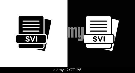 SVI File Document Icon vector line logo mark or symbol set collection outline style Stock Vector