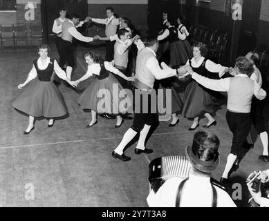 Preparing for Berlin festival - - There's travelling ahead for the Kentish Travellers - the folk dancing team with members from all over the county - for they are due to leave shortly for an international folk song and dance festival in Berlin . They were invited to attend after their successful South African tour last year . - - - - 30 May 1962 Stock Photo