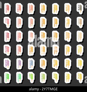 Big colorful set different tastes natural dessert ice cream of consisting various ingredients, design ice cream various shape from menu organic nutrit Stock Vector