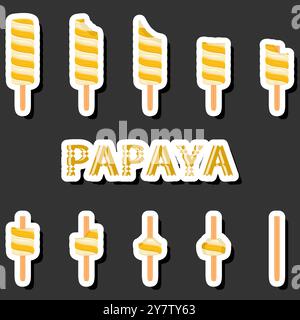 Big colorful set different forms natural dessert ice cream of consisting various ingredients, design ice cream various shape from menu organic nutriti Stock Vector
