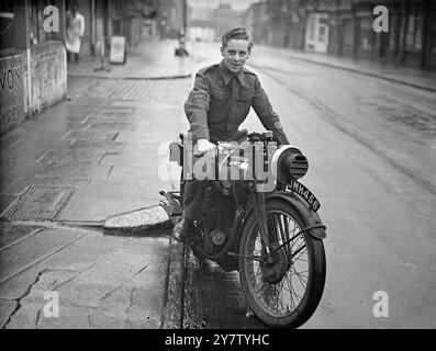 SIXTEEN YEAR OLD HOME GUARD MENTIONED IN DESPATCHES A sixteen year old Home guard, Peter Derrick Willeringhaus, has been mentioned in depatches 'for gallantry during enemy action'.  He is the first member of the Home Guard to achieve this distinction.  Peter a despatch rider in the Home Guard, was taking a message while bombs were falling all around in a recent night raid on London.  One bomb blew him into the air and although wounded and buried by debris, he got out and ran three quarters of a mile to deliver his despatch to company headquarters.  He collapsed after delivering it.  Photo Show Stock Photo