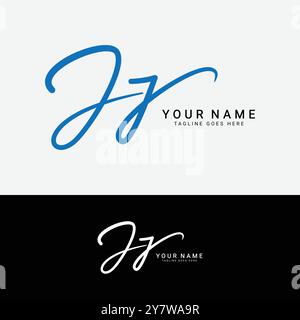 J, JJ Initial letter logo. Alphabet JJ Handwritten Signature logo Stock Vector