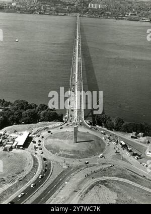 Britain's longest bridge opened .Newport-on-Tay , Fife , Scotland :  A view of the ew £6 1/2 million Tay Road bridge looking from Newport-on-Tay , Fife , towards Dundee after the new bridge - the longest in Britain - had been opened by Queen Elizabeth the Queen Mother on Thursday 18 August .  More than 10,000 persons attended the inauguration ceremonies . 22 August 1966 Stock Photo