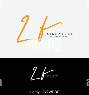 L, F, LF Initial letter logo. Alphabet LF Handwritten Signature logo Stock Vector