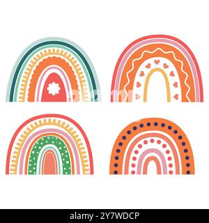 summer rainbows illustration Stock Vector