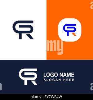 Vector logo with initials letter GR. Stock Vector