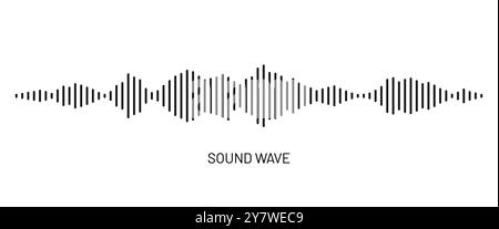 Black sound wave equalizer isolated on white background Stock Vector