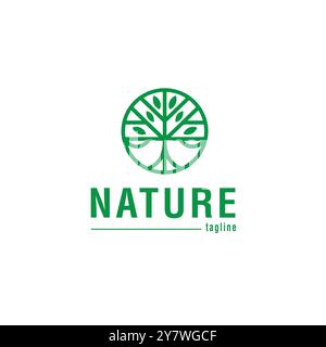 Aesthetic nature logo template editable minimal design vector Stock Vector