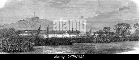 The Taeping Rebellion In China . Troops of the Quinsan Garrison , under Major Gordon , formimg square .  12 March 1864 Stock Photo