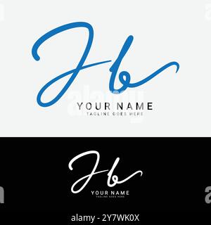 J, B, JB Initial letter logo. Alphabet JB Handwritten Signature logo Stock Vector