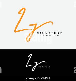 L, J, LJ Initial letter logo. Alphabet LJ Handwritten Signature logo Stock Vector