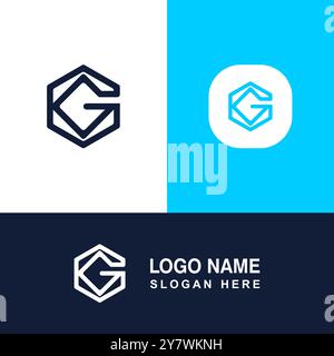 G logo design with hexagon concept. Stock Vector