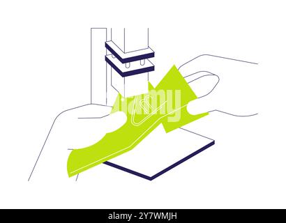 Shoe stamping abstract concept vector illustration. Stock Vector