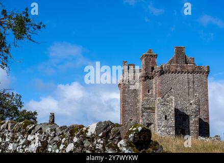 Exterior of Balvaird Castle, a late medieval Scottish tower house located near Abernethy in Perthshire, Scotland, UK Stock Photo