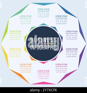10 Steps business Infographic design 10 steps, objects, elements or options infographic business template Stock Vector
