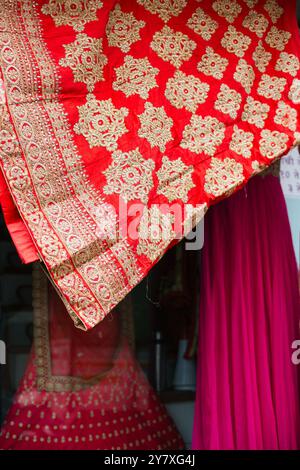 Pune, India, Sarree, Bridal wear on display, Sarree showroom Stock Photo