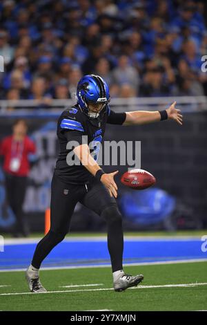 DETROIT, MI - SEPTEMBER 30: Detroit Lions P Jack Fox (3) in action during the game between Seattle Seahawks and Detroit Lions on September 30, 2024 at Ford Field in Detroit, MI (Photo by Allan Dranberg/CSM) Stock Photo