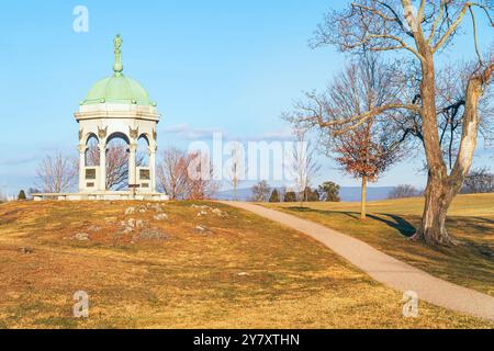 USA. Maryland. - January 12, 2014 - State of Maryland Monument. Antietam National Battlefield. Maryland. USA Stock Photo