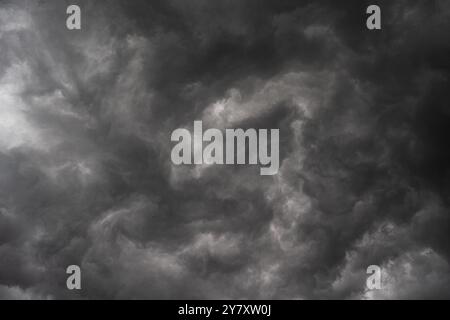 Textured sky with moving clouds in storm day Stock Photo