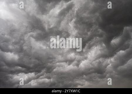 Textured sky with moving clouds in storm day Stock Photo