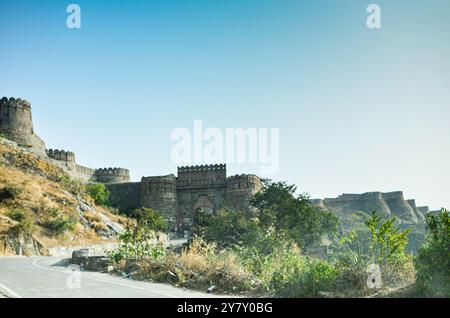 A section of the Kumbalgarh Fort in Udaipur, Rajasthan, India Stock Photo