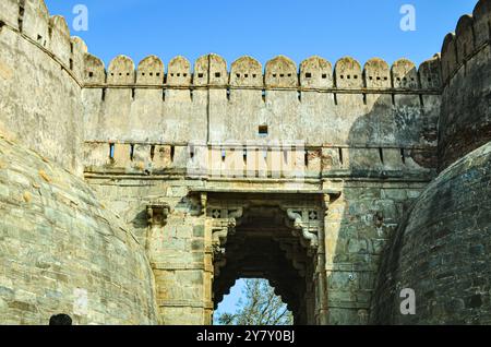 A section of the Kumbalgarh Fort in Udaipur, Rajasthan, India Stock Photo