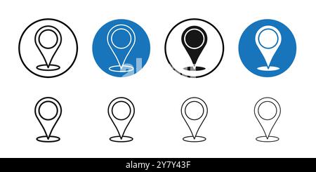 Placeholder icon Black line art vector in black and white outline set collection sign Stock Vector