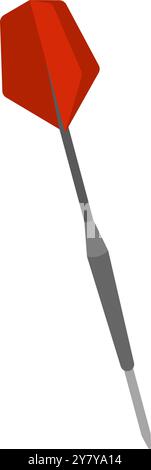 Throwing darts with metal shaft and red wings for game of darts in vector Stock Vector
