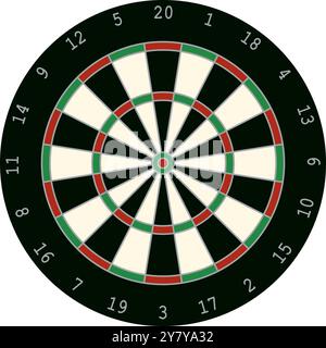 Classic dartboard with numbers for a game of darts vector Stock Vector